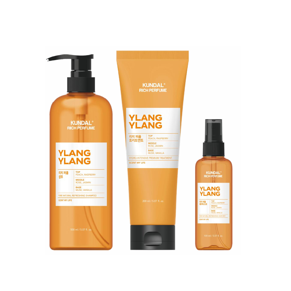 hairYal.png مجموعة العناية بالشعر (شامبو ،معالج، معطر )برائحة إيلانغ إيلانغ العطرة من كوندال KUNDAL - Image 1