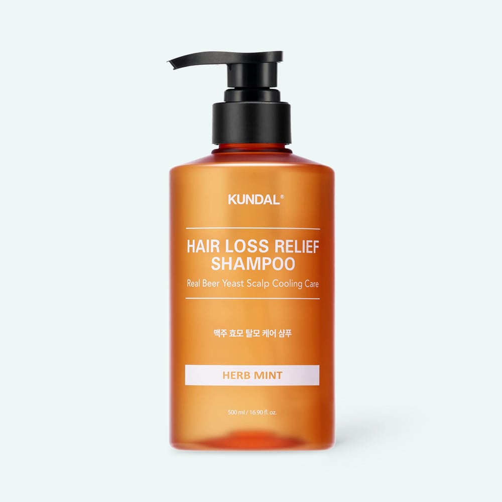 Kundal-Hair-Loss-Relief-Shampoo-Herb-Mint-min شامبو بخميرة البيرة للعناية بفروة الرأس وزيادة كثافة الشعر (عشبي بالنعناع) - 500 مل من كوندال kundal - Image 1
